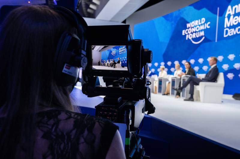 A camera crew filming the World Economic Forum in Davos. Photo: World Economic Forum Flickr