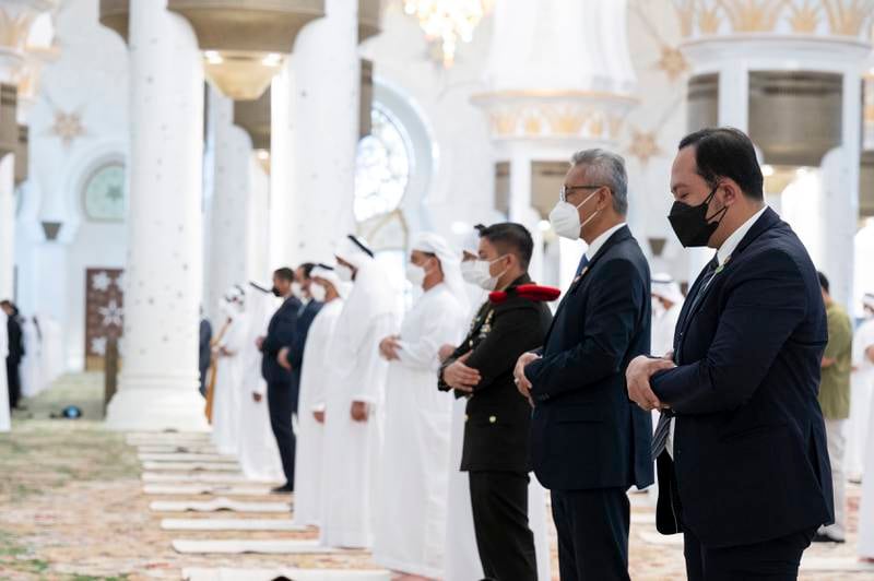 The sermon was delivered by Taleb Mohammed Al Shehhi at the Sheikh Zayed Grand Mosque. 