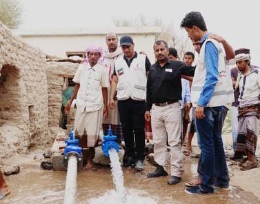 The solar-powered water pumping station in Shabwa, Yemen. WAM.