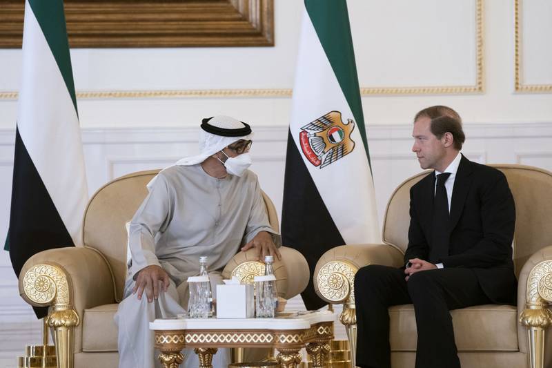 Russia's Minister of Industry and Trade Denis Manturov offers condolences to the President, Sheikh Mohamed. 
