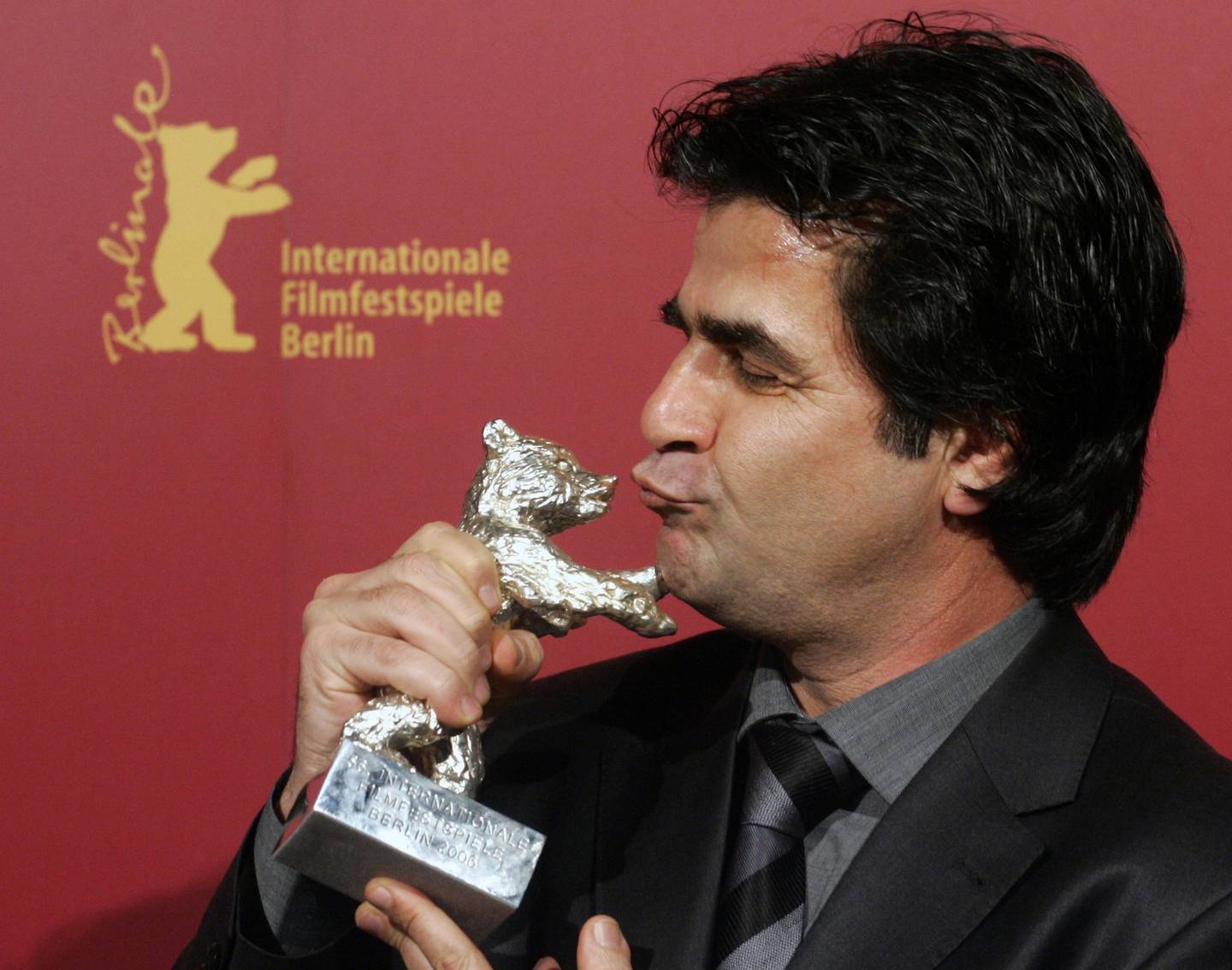 Iranian director Jafar Panahi poses with his Silver Bear award at the 56th Berlin International Film Festival in 2006. AP Photo