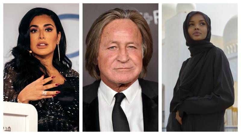From left: Huda Kattan, Mohamed Hadid and Halima Aden all marked the start of Ramadan with posts on social media. Anna Nielsen for The National, FilmMagic, Etihad Airways