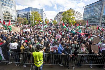 Thousands were in attendance for the rally called 'Gaza: stop massacres, stop impunity'. AFP