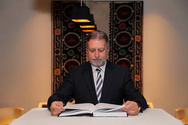 Rabbi Dr Elie Abadie, the UAE’s senior rabbi in residence. Pawan Singh / The National