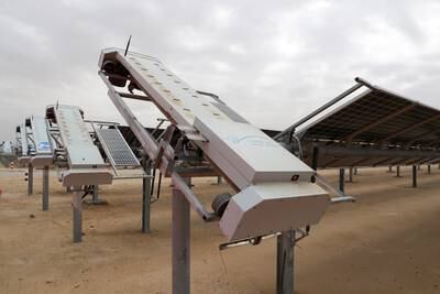 The solar powered panels follow the path of the sun to help the emirate reach its clean energy transition goals.