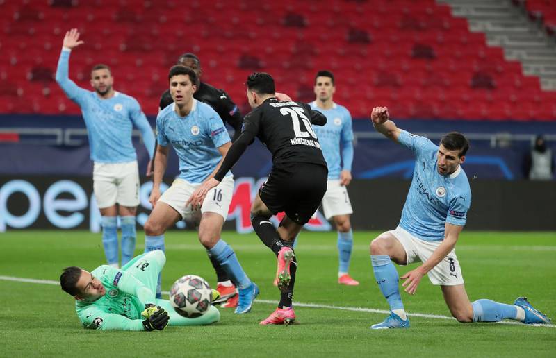 MANCHESTER CITY RATINGS: Ederson, 7 - A brilliant early save following a deflection set the tone for a professional and well-rounded performance. His passing, both short and long range, was also superb. Getty