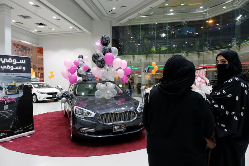 Saudi women are seen at the first automotive showroom solely dedicated for women in Jeddah. All photos by Reem Baeshen / Reuters