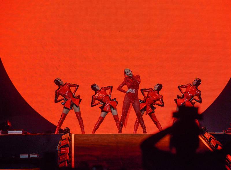 Abu Dhabi, United Arab Emirates -  Katy Perry performs on New Years eve at the Du Arena, Yas Island on December 31, 2017. (Khushnum Bhandari/ The National)