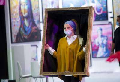 Dubai, United Arab Emirates - A human portrait at the World Art Dubai at Dubai World Trade Centre.  Leslie Pableo for The National for Razmig's story