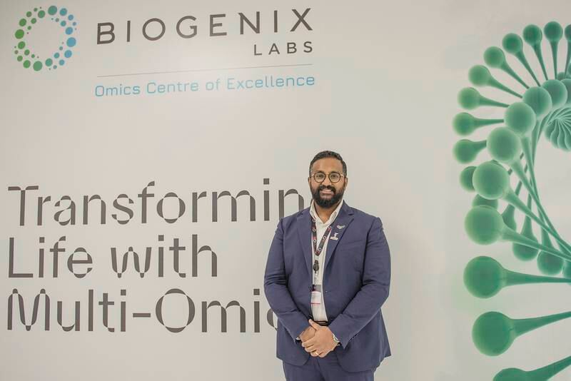 Ashish Koshy, CEO of G42 Healthcare , during inaguration of new Biogenix Labs which is located in the sustainable city of Masdar, Abu Dhabi, UAE, Vidhyaa Chandramohan for The National