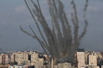 Rockets from Gaza launched towards Israel. Reuters