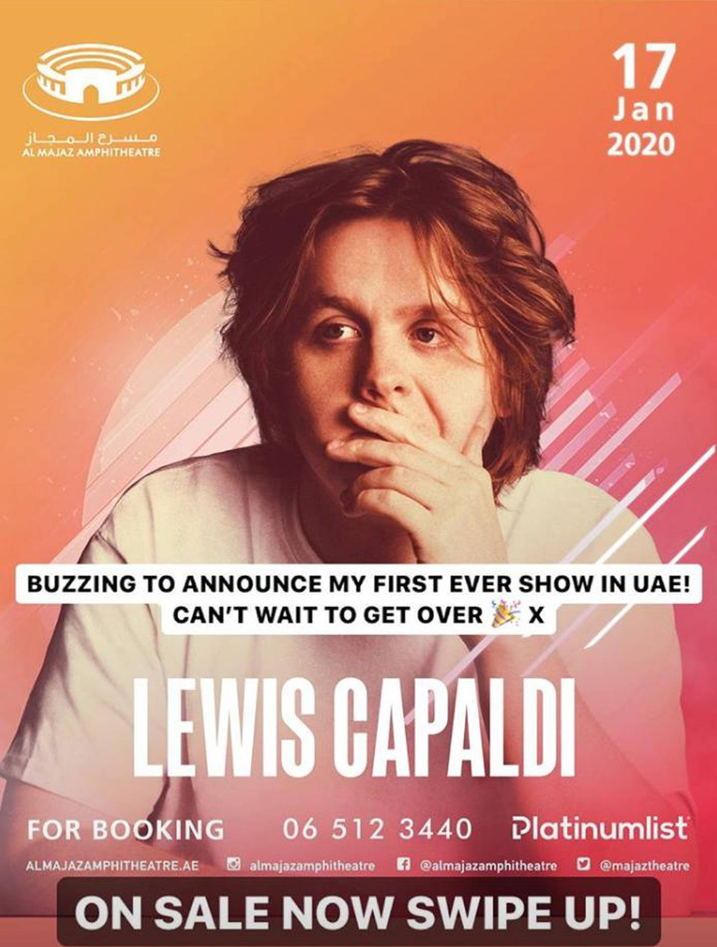 Capaldi announced the news of his UAE concert on his Instagram page. 