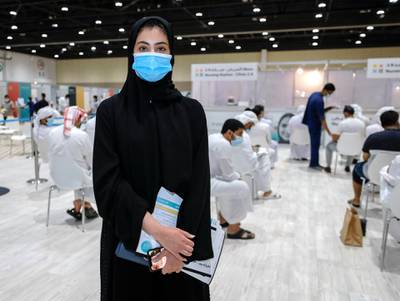 Abu Dhabi, United Arab Emirates, August 6, 2020.  --  Maryam Al Mannaee -26 A busy day at the ADNEC volunteer facility. Victor Besa /The NationalSection: NAReporter:  Shireena Al Nowais