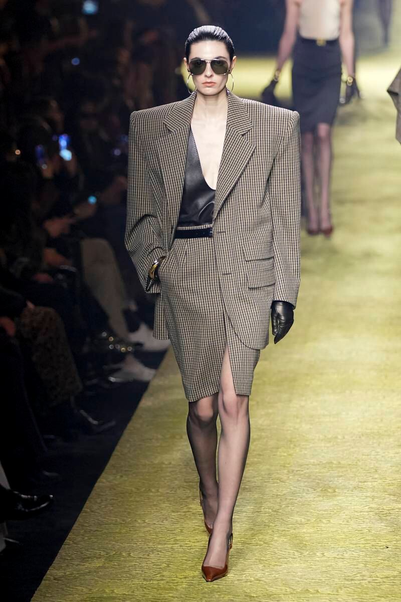 Over at Saint Laurent,  1980s power suits were the inspiration. Getty Images