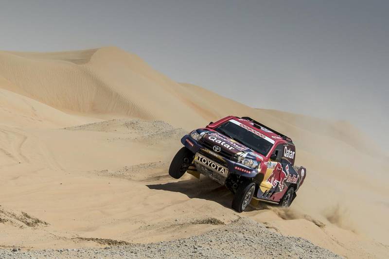 Nasser Al Attiyah in action during the 2017 Abu Dhabi Desert Challenge.