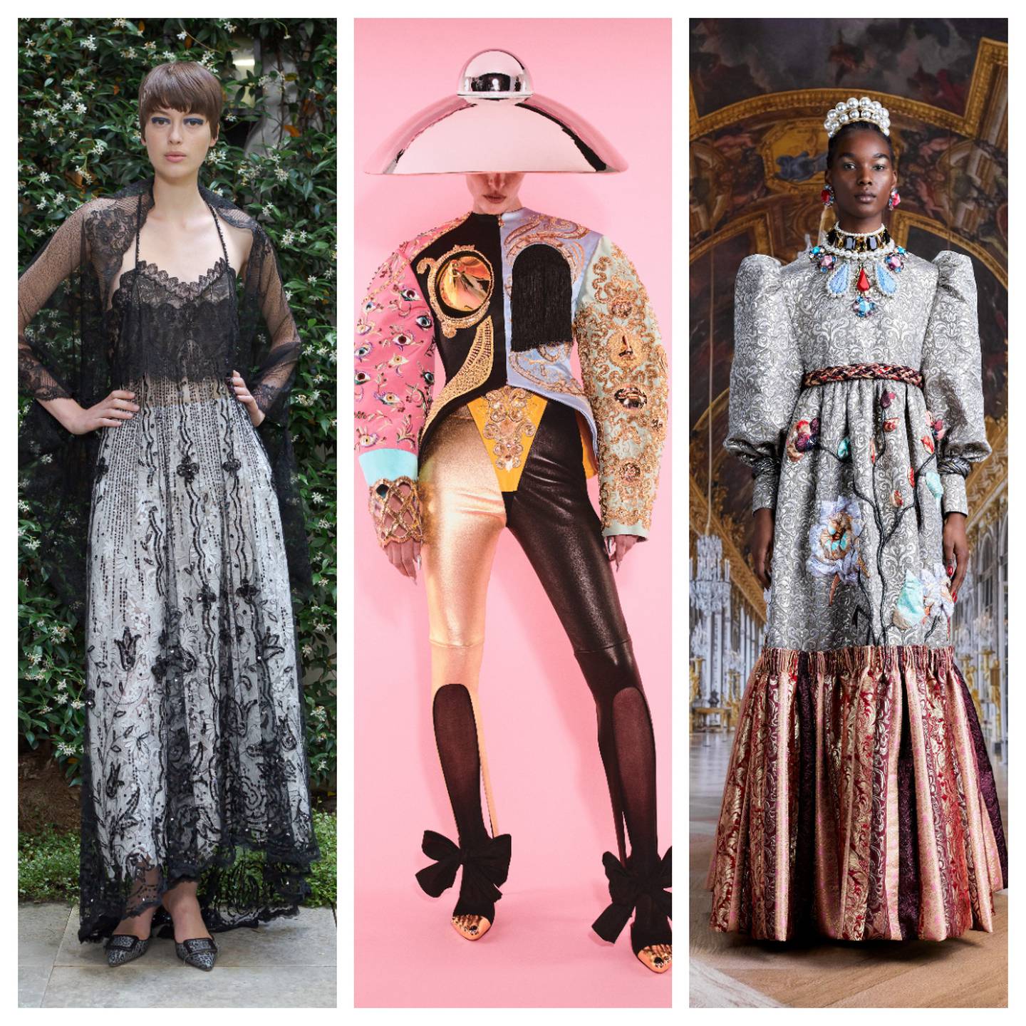Recycling reached new heights at couture, with Julie de Libran using vintage fabric, while both Schiaparelli and Viktor & Rolf patchworked dead stock