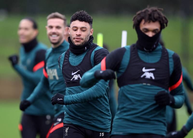 Liverpool's Alex Oxlade-Chamberlain during training. Reuters
