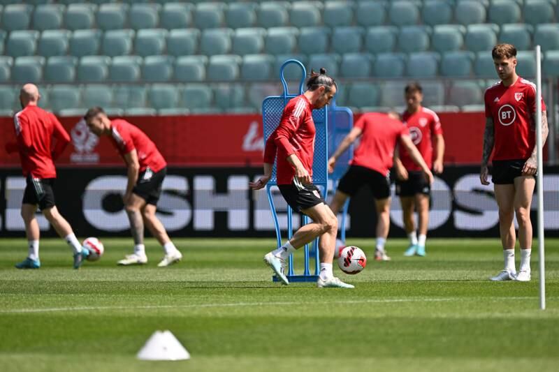 Wales train for their Uefa Nations League clash with Poland on Wednesday, June 1. EPA