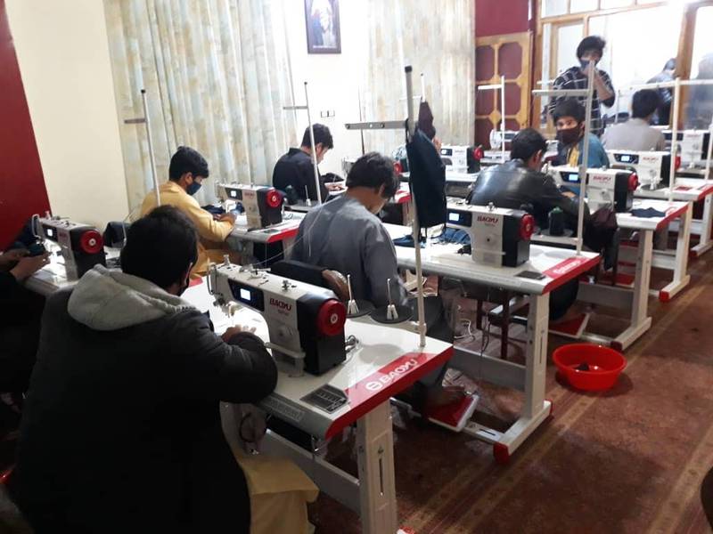 Production is underway in Rika Sadat's small factory in Herat, northwestern Afghanistan. 