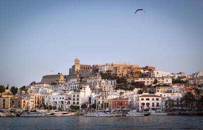 Picture shows a general view of the city of Ibiza on July 9, 2015. AFP PHOTO / JAIME REINA (Photo by JAIME REINA / AFP)