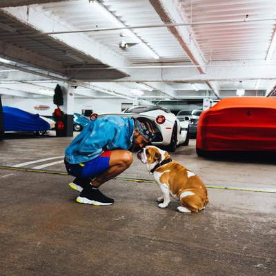 Lewis Hamilton with Roscoe. All images posted by the athlete via Instagram
