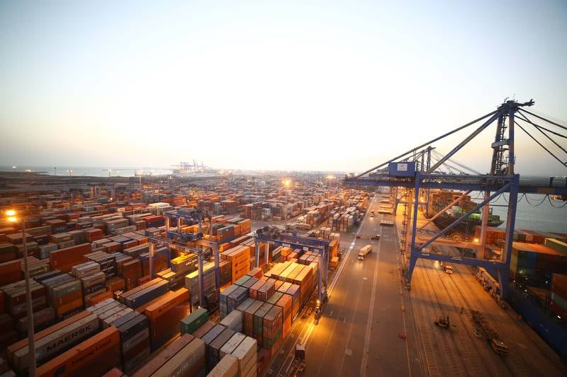 The port and container yard operated by DP World at Mundra terminal in the Indian state of Gujarat. Photo: DP World