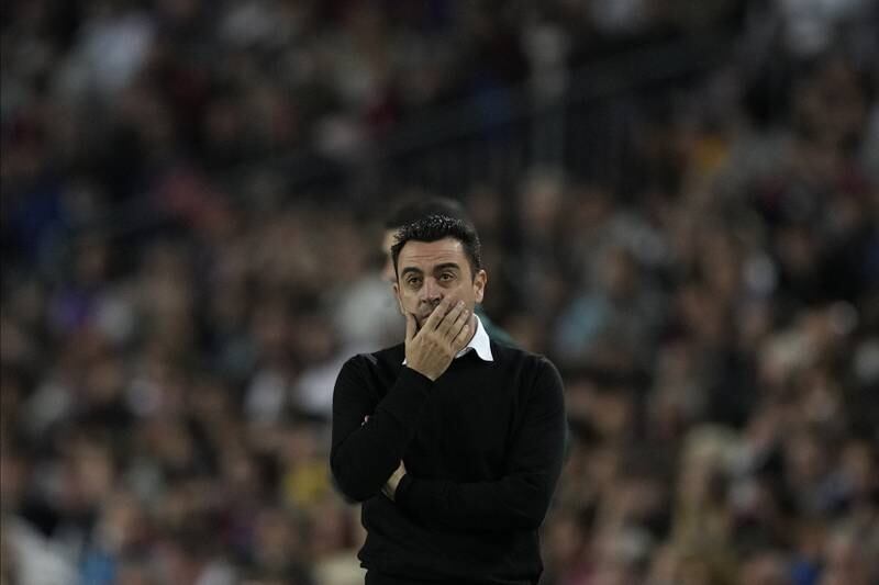 A tough night for Barca coach Xavi. EPA
