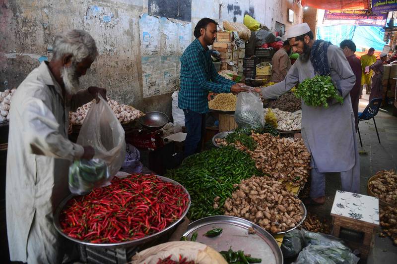 A vegetable market in Karachi. Pakistan's finances have been wrecked by years of financial mismanagement and political instability. AFP