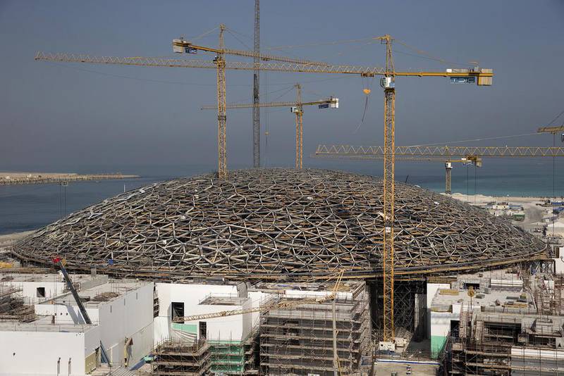 September 21, 2014: the dome of Louvre Abu Dhabi is now only missing a couple of super-sized elements. Silvia Razgova / The National