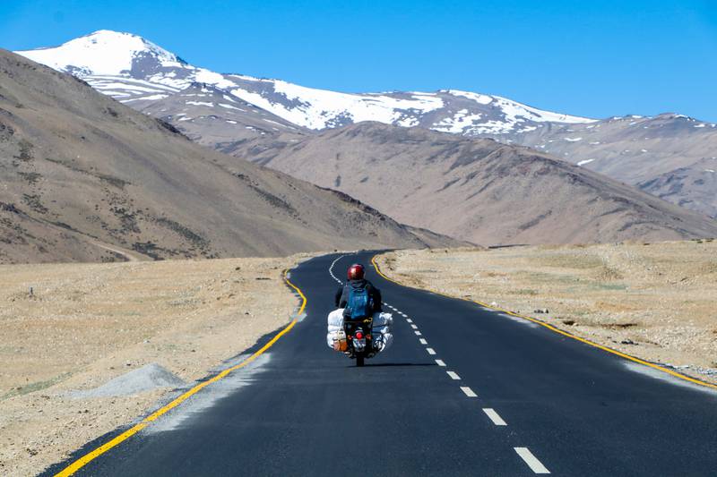 The freedom of the open road, on the Leh-Manali Highway in India. Unsplash