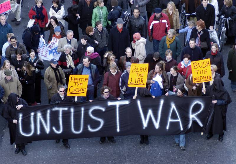 Activists attend a rally in Dublin. 