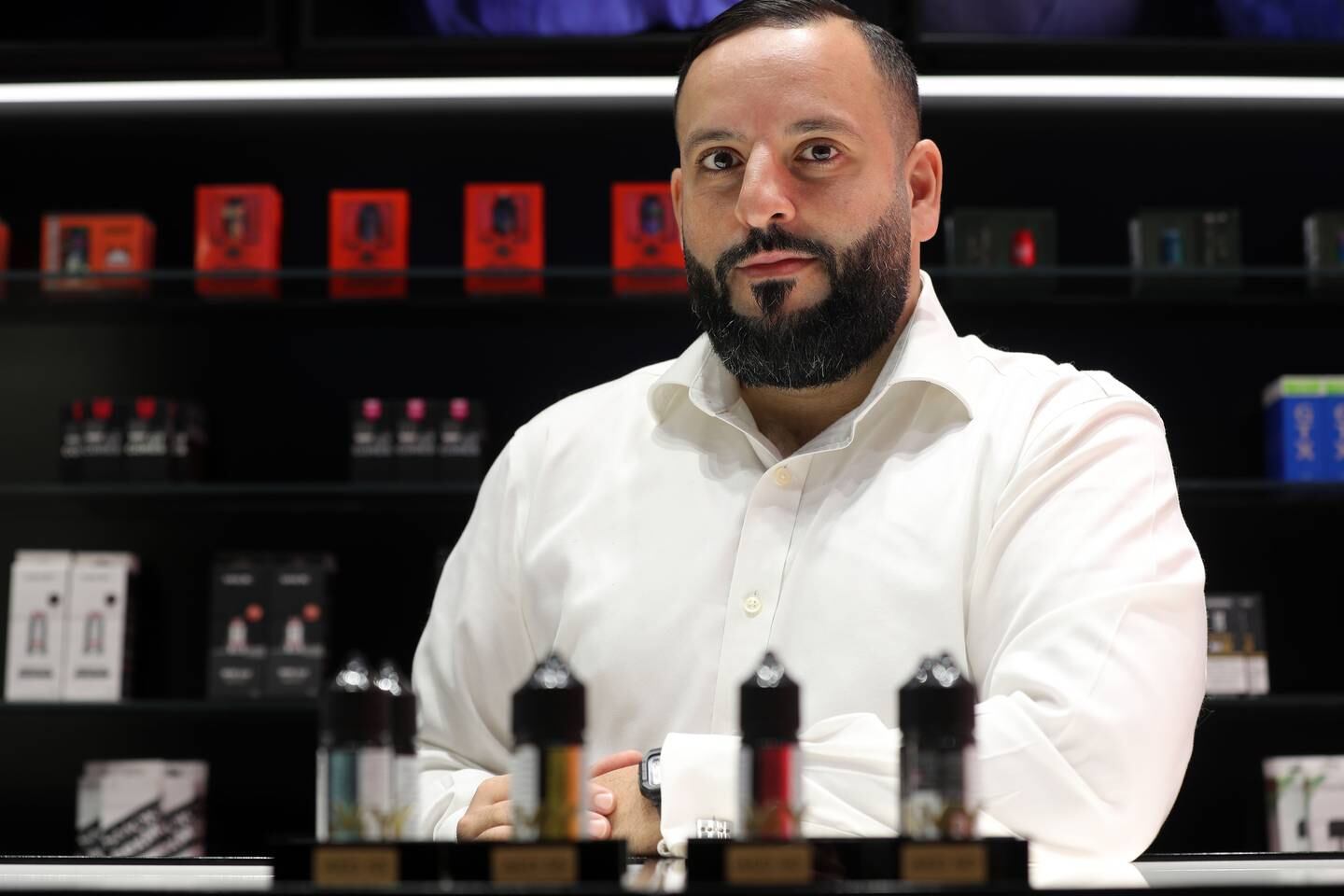 My Vapery's Atif Amin. Business owners warn against rise of counterfeit vaping products, why it's an issue and what to look out for at Mall of the Emirates in Dubai.