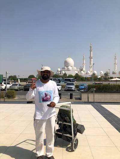 Peace advocate Nitin Sonawane walked from the Northern Emirates to Abu Dhabi this week 