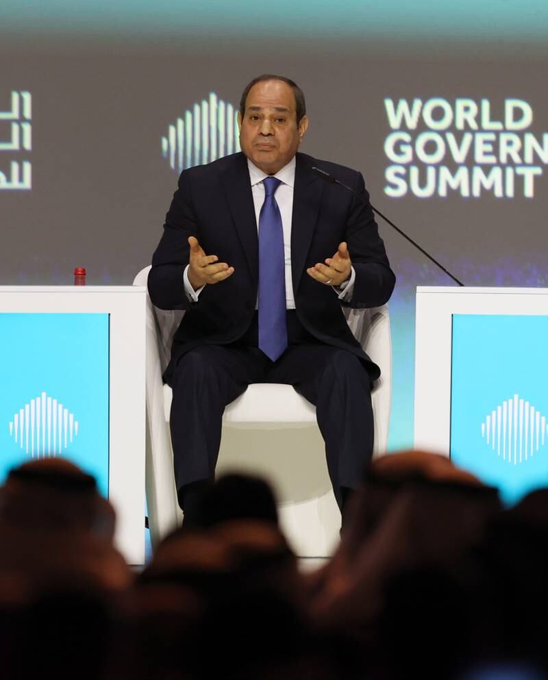 Egyptian President Abdel Fattah El Sisi at the World Government Summit in the UAE. EPA