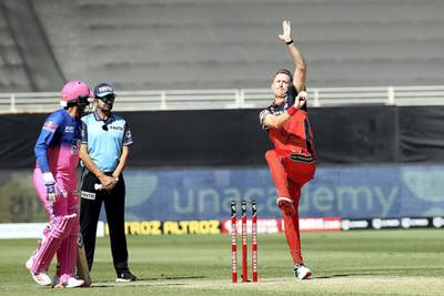 Chris Morris of Royal Challengers Bangalore during match 33 of season 13 of the Dream 11 Indian Premier League (IPL) between the Rajasthan Royals and the Royal Challengers Bangalore held at the Dubai International Cricket Stadium, Dubai in the United Arab Emirates on the 17th October 2020.  Photo by: Ron Gaunt  / Sportzpics for BCCI