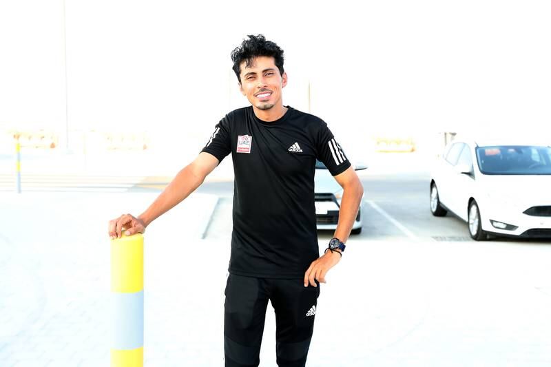 UAE Team Emirates cyclist Yousif Mirza. Pawan Singh / The National