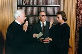 Sandra Day O'Connor is sworn in as a Supreme Court justice in 1981. US National Archives / Reuters