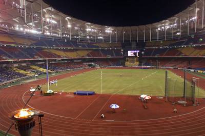 13 Sep 2001: General View of the National Stadium, Bukit Jalil, Kuala Lumpur, Malaysia during the Track and field Event of the 21st South East Asian Games. The Stadium is almost deserted. DIGITAL IMAGE. Mandatory Credit: Stanley Chou/ALLSPORT