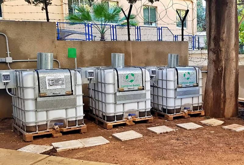 Compost Baladi, a Lebanese company, collects food waste so bio waste can be used as fertiliser. The company was among 140 start-ups awarded grants by Expo. Photo: Baladi's Earth Cubes
