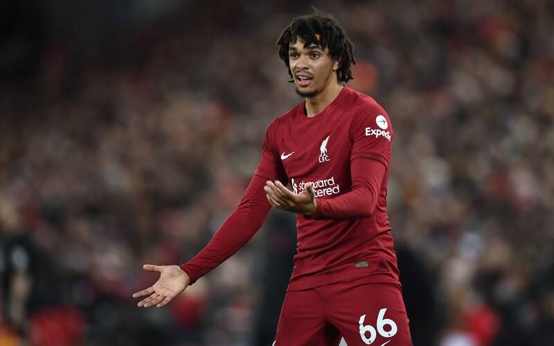 Trent Alexander-Arnold - 6. The 23-year-old was not as creative as usual but did not suffer many alarms defensively. He had his hands full with Benrahma late on. EPA
