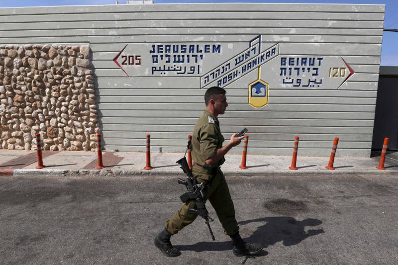 An Israeli soldier at the Rosh Hanikra border crossing between Lebanon and Israel. AFP