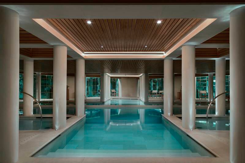 The swimming pool at Aman Le Melezin's underground spa.