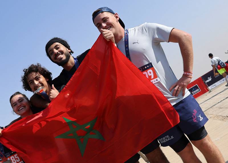 Runners from around the world, including these athletes from Morocco, took part. Reuters