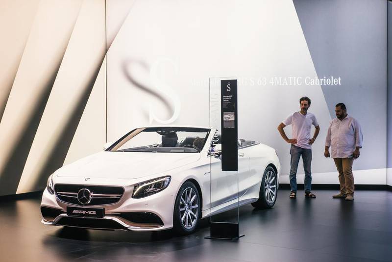 A Mercedes AMG S-63 on display at the opening night of the Dubai International Motor Show. Alex Atack for The National