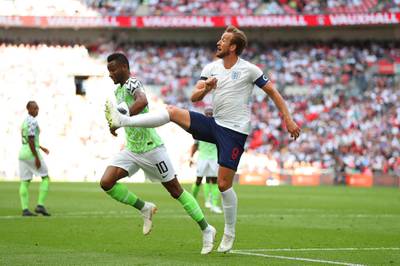 LONDON, ENGLAND - JUNE 02: Harry Kane of England in action during the International Friendly match between England and Nigeria at Wembley Stadium on June 2, 2018 in London, England. (Photo by Catherine Ivill/Getty Images) 