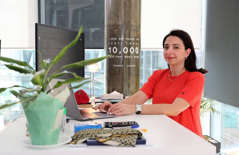 Ola Doudin, co-founder and chief executive of BitOasis, at her office in Dubai Design District. Pawan Singh / The National