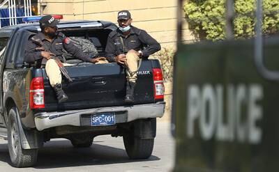 Pakistani security officials in Karachi. EPA
