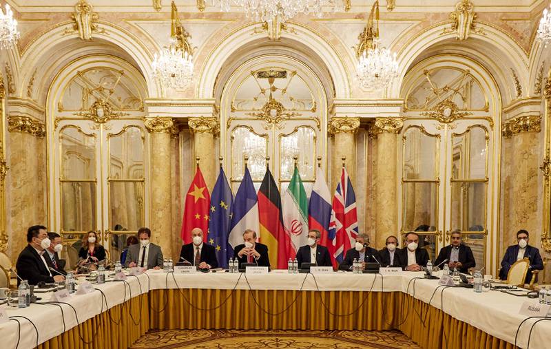 Negotiators attend a meeting aimed at reviving the Iran nuclear deal in Vienna, Austria.
