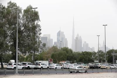 Low clouds hung over Dubai and the Northern Emirates. Pawan Singh / The National