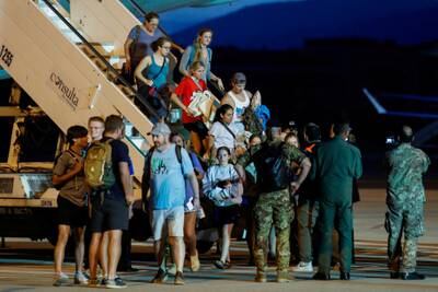 Italian, other European and US citizens evacuated from Niger arrive at Rome's Ciampino Airport. Reuters